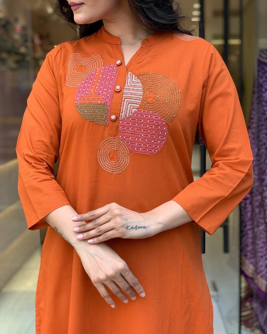 Rayon Slub Embroidered Kurta Set with Chanderi Dupatta