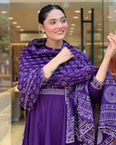 Elegant Muslin Cotton Kurti Pant Dupatta Set with Hand Print & Embroidery
