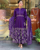 Elegant Muslin Cotton Kurti Pant Dupatta Set with Hand Print & Embroidery