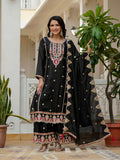 Designer Sequence Embroidery Top with Palazzo & Dupatta