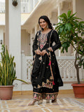 Designer Sequence Embroidery Top with Palazzo & Dupatta