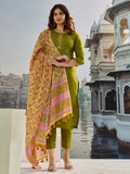 Elegant Muslin Cotton Kurti, Pant & Dupatta Set