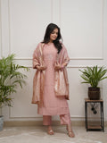 Premium PV Chanderi Embroidered Kurta Set with Jacquard Dupatta
