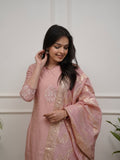 Premium PV Chanderi Embroidered Kurta Set with Jacquard Dupatta