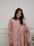 Premium PV Chanderi Embroidered Kurta Set with Jacquard Dupatta