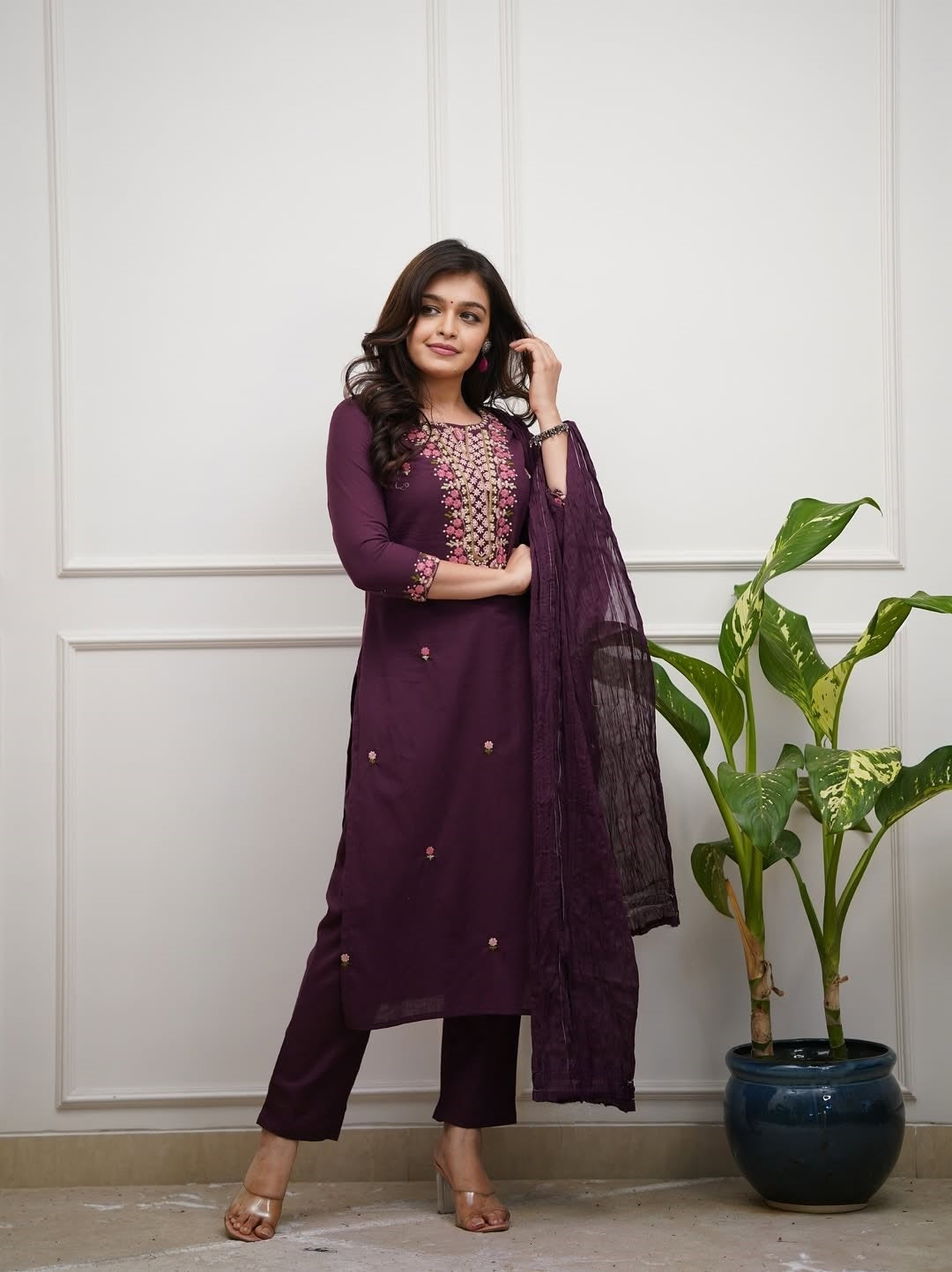 Women’s Embroidered Kurta Set with Dupatta
