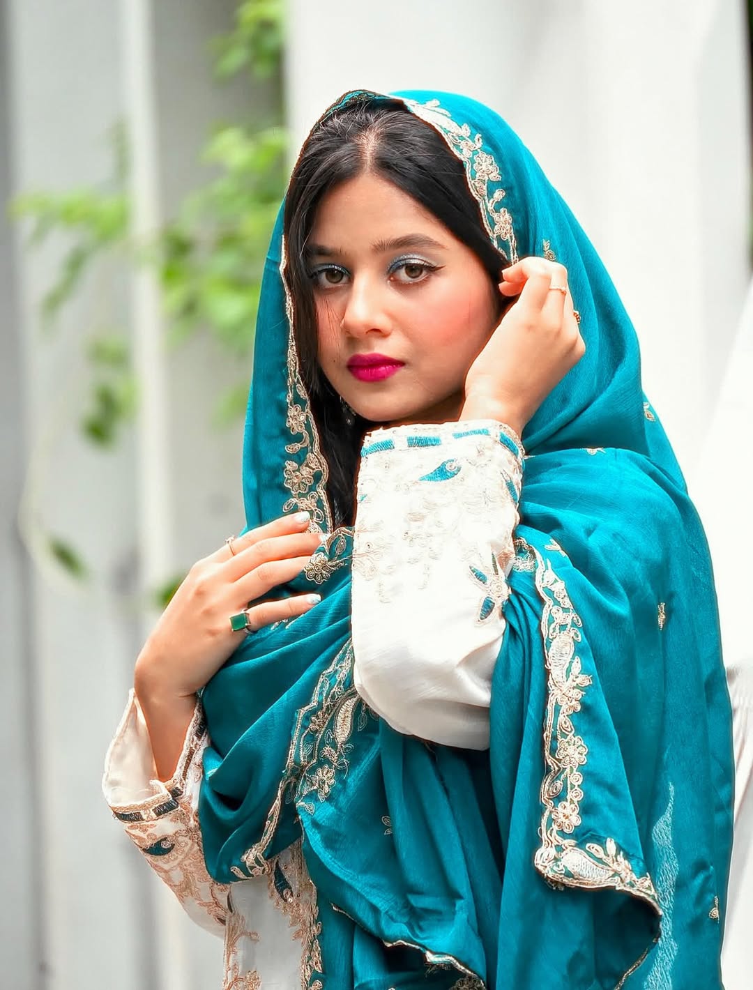 Sequence Embroidery Top with Palazzo & Dupatta