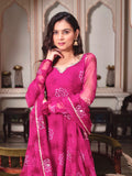 Designer Digital Print Anarkali Set with Mirror Work
