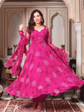 Designer Digital Print Anarkali Set with Mirror Work