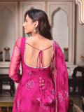 Designer Digital Print Anarkali Set with Mirror Work