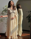 Designer Chikankari Mirror Work Anarkali Gown with Dupatta