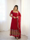 Elegant Embroidered Sequence Designer Anarkali Three Piece Set