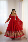 Elegant Embroidered Sequence Designer Anarkali Three Piece Set