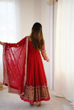 Elegant Embroidered Sequence Designer Anarkali Three Piece Set