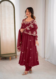 Embroidered Sequence Anarkali Three Piece Set
