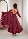 Embroidered Sequence Anarkali Three Piece Set