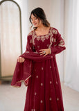 Embroidered Sequence Anarkali Three Piece Set