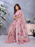 Rose Pink Ethnic Printed Saree