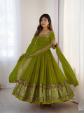 Elegant Embroidered Sequence Anarkali Three Piece Set