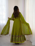 Elegant Embroidered Sequence Anarkali Three Piece Set