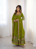 Elegant Embroidered Sequence Anarkali Three Piece Set