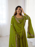 Elegant Embroidered Sequence Anarkali Three Piece Set