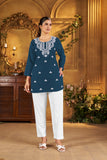 Embroidered Short Tops for Office & Everyday Wear
