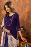 Elegant Embroidered Kurti Pant Dupatta Set