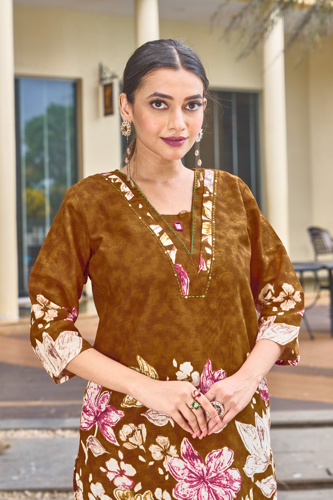Designer Festive Cotton Co-ord Set with Handwork Detailing – Premium Quality
