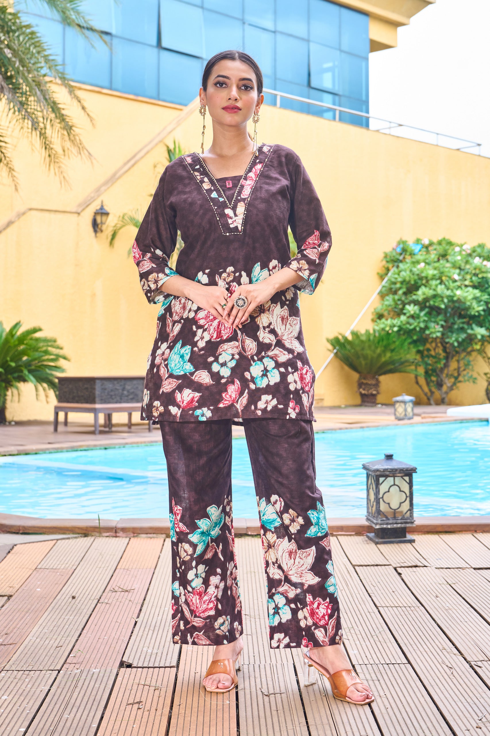 Designer Festive Cotton Co-ord Set with Handwork Detailing – Premium Quality