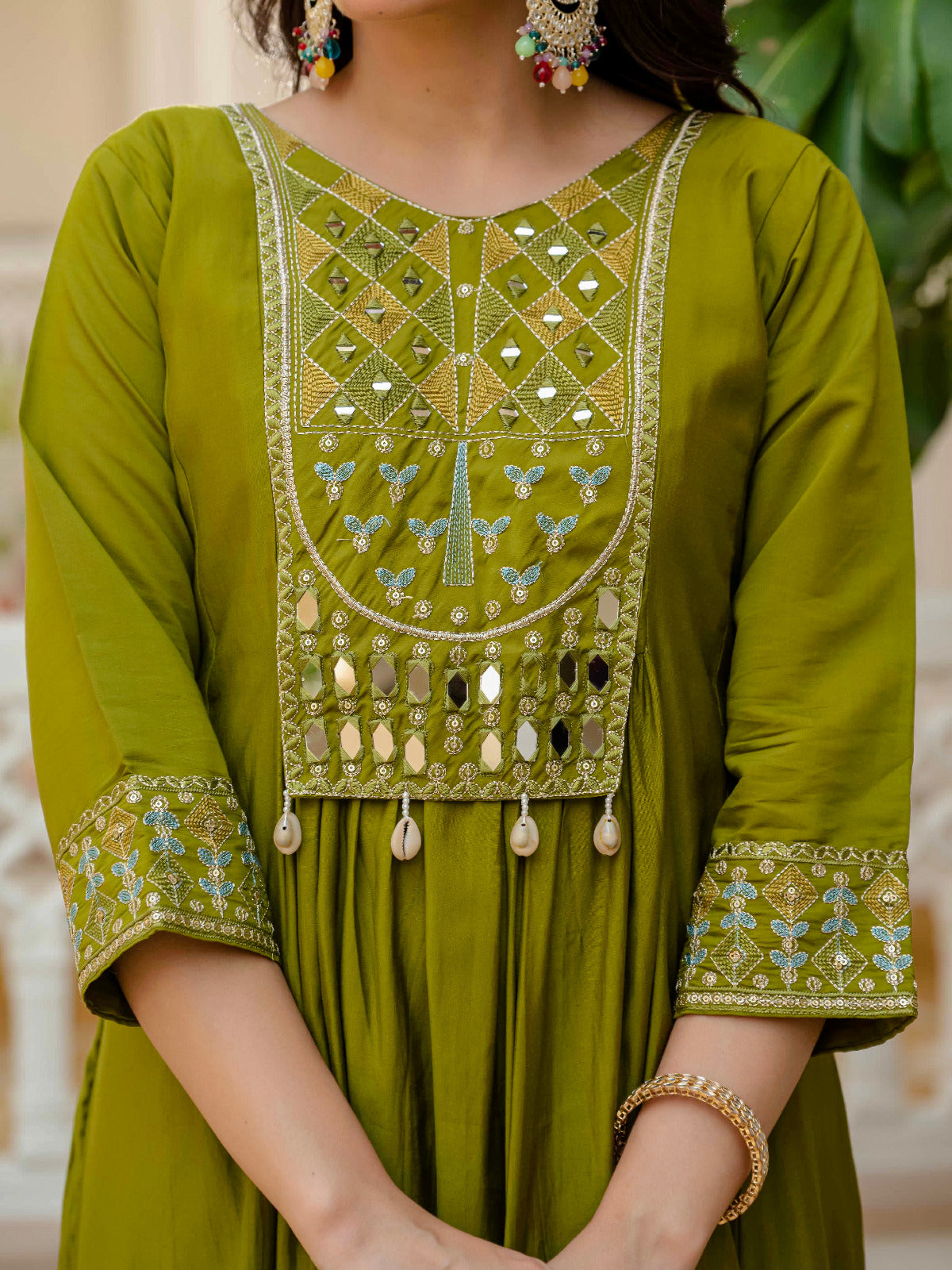 Elegant Embroidered Anarkali Kurti with Pant & Dupatta (Stitched – 3 Piece Set)
