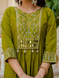 Elegant Embroidered Anarkali Kurti with Pant & Dupatta (Stitched – 3 Piece Set)