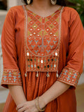 Elegant Embroidered Anarkali Kurti with Pant & Dupatta (Stitched – 3 Piece Set)