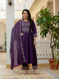 Elegant Embroidered Anarkali Kurti with Pant & Dupatta (Stitched – 3 Piece Set)