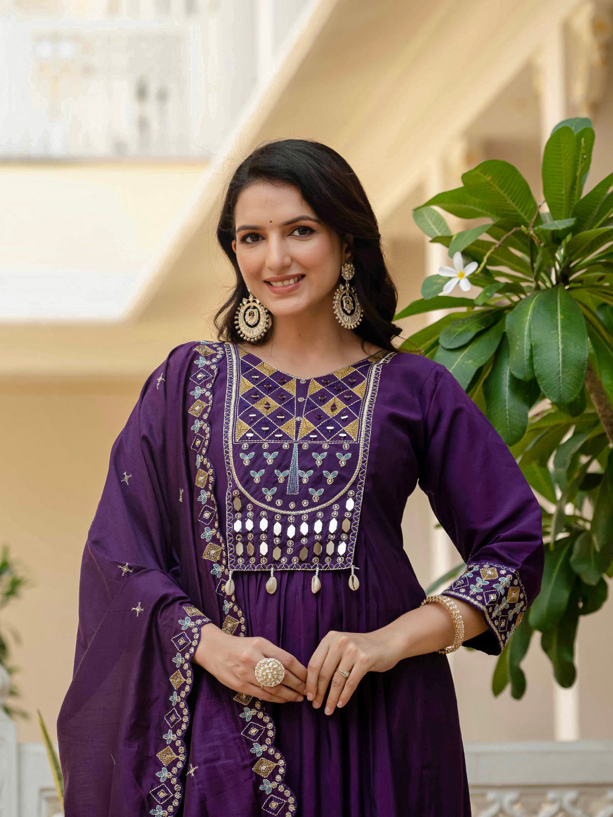 Elegant Embroidered Anarkali Kurti with Pant & Dupatta (Stitched – 3 Piece Set)