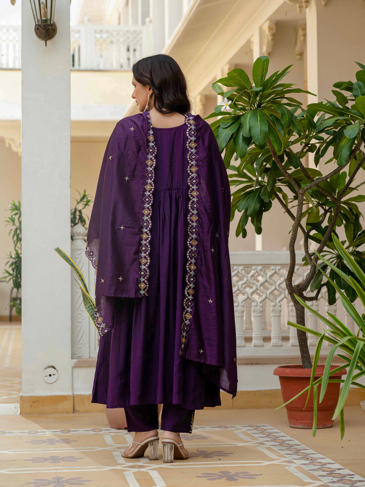 Elegant Embroidered Anarkali Kurti with Pant & Dupatta (Stitched – 3 Piece Set)