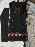 Women’s Heavy Viscose Roman Embroidered Kurta Set with Organza Dupatta | Premium Festive Collection