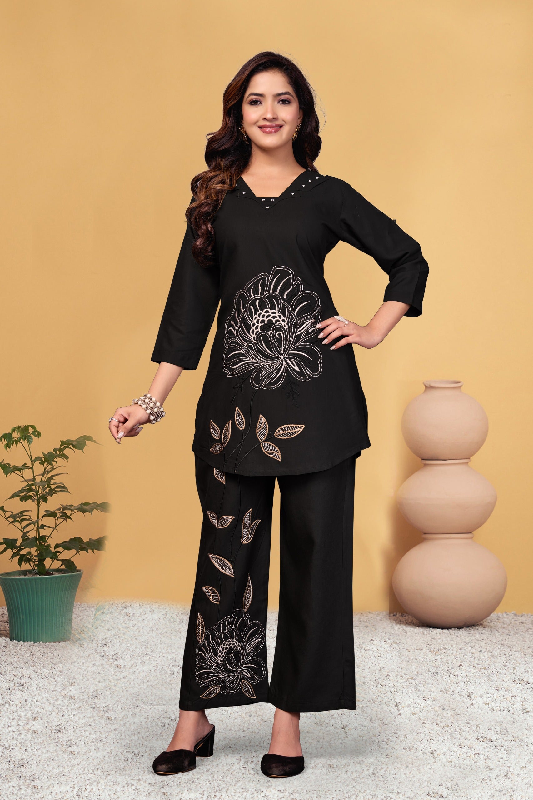 Premium Embroidered Viscose Rayon Co-Ord Set