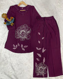 Premium Embroidered Viscose Rayon Co-Ord Set
