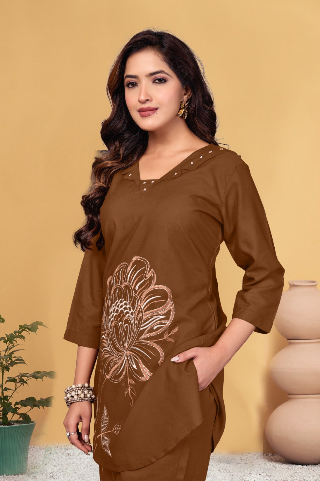 Premium Embroidered Viscose Rayon Co-Ord Set