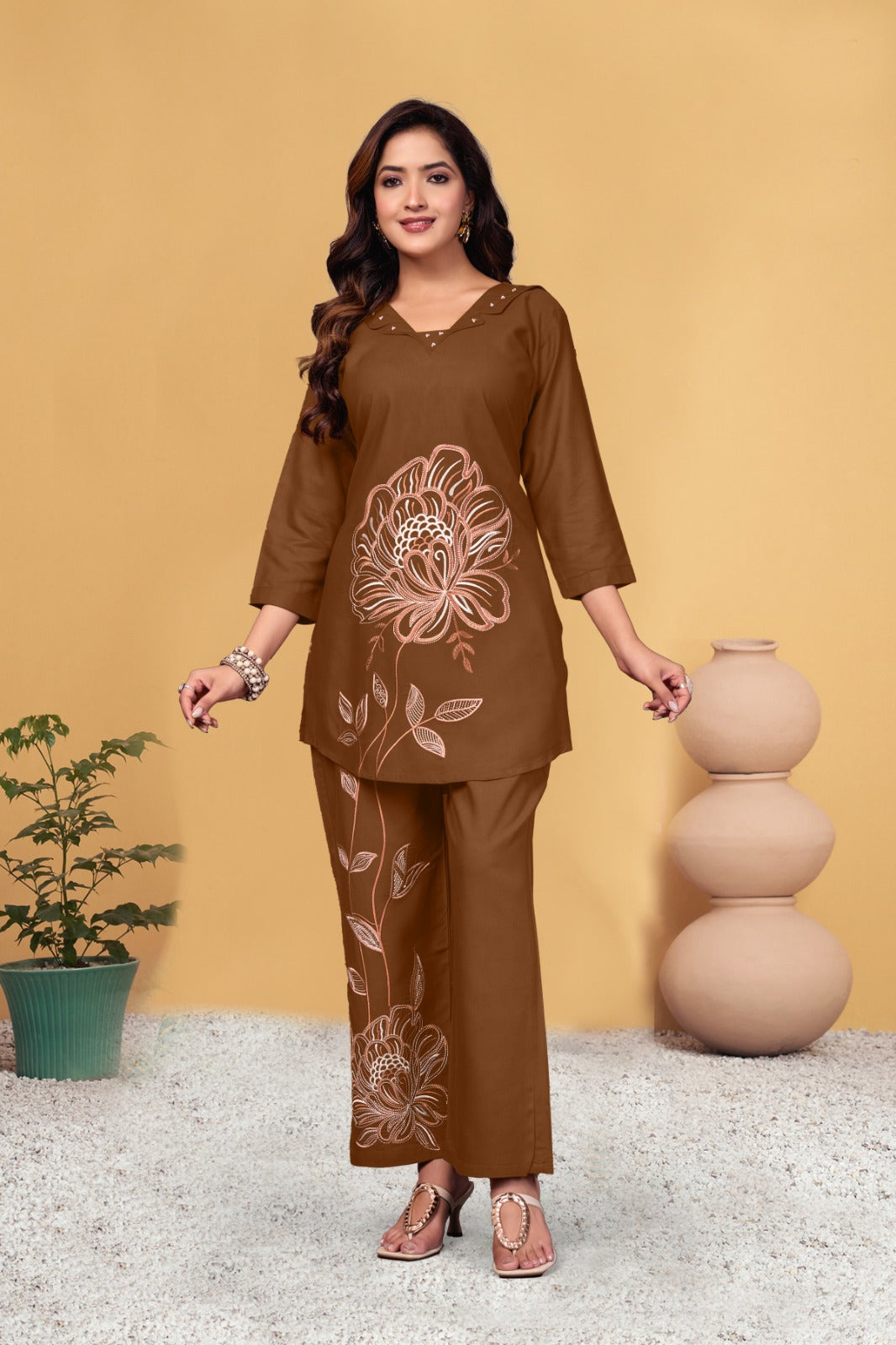 Premium Embroidered Viscose Rayon Co-Ord Set