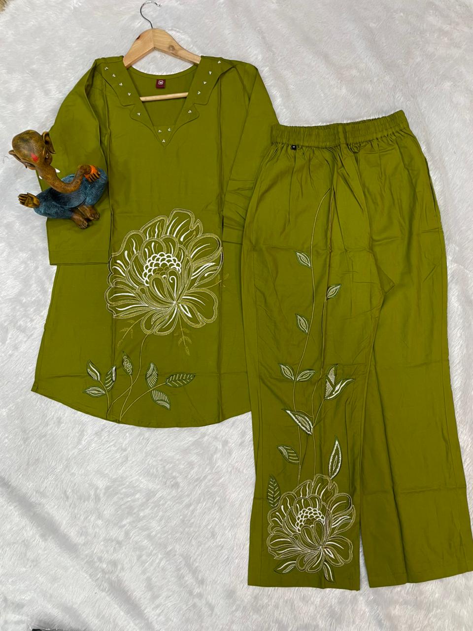 Premium Embroidered Viscose Rayon Co-Ord Set