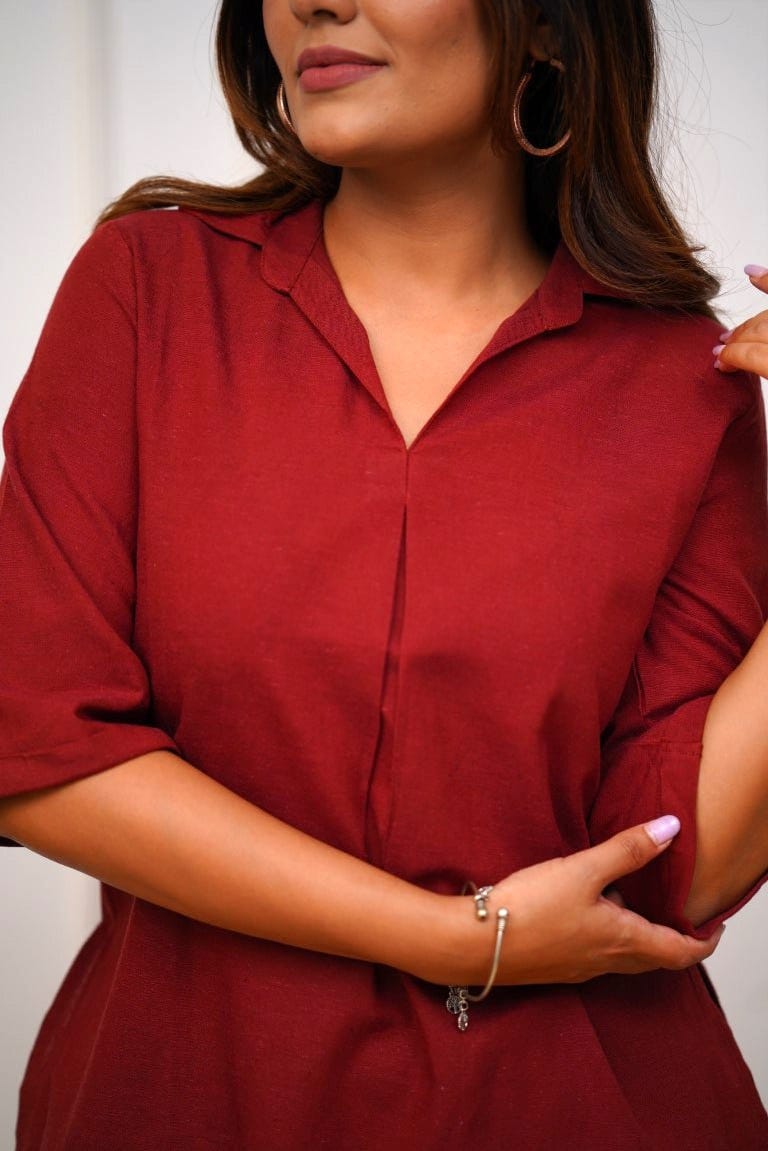 Pure Rayon Solid Top & Pant Set for Office & Daily Wear