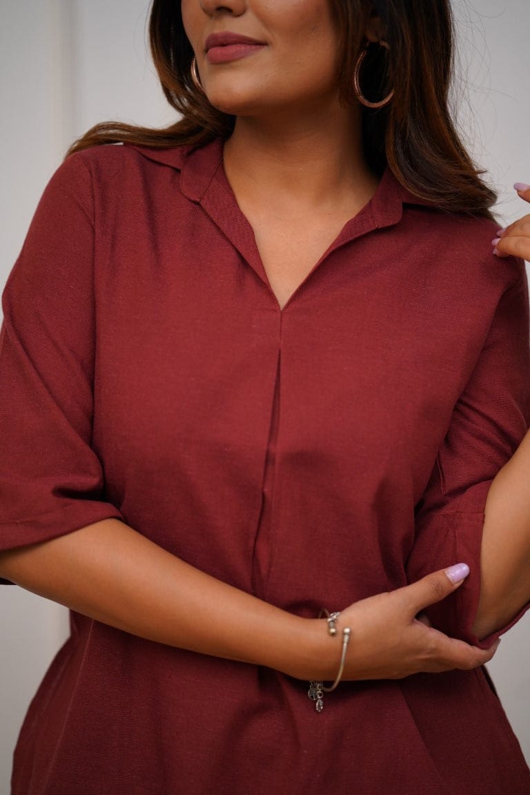 Pure Rayon Solid Top & Pant Set for Office & Daily Wear