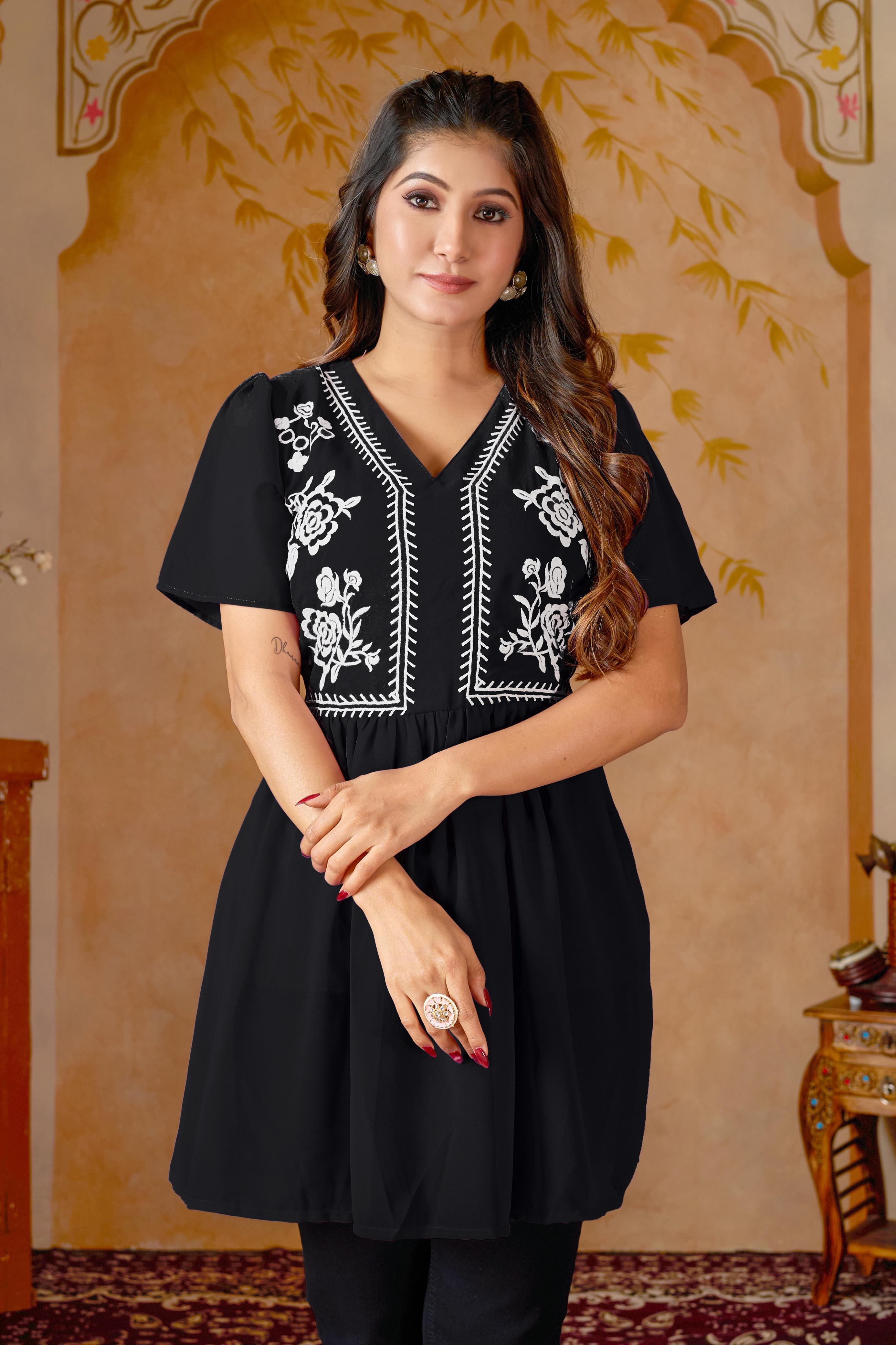 Heavy Georgette Embroidered Anarkali Top