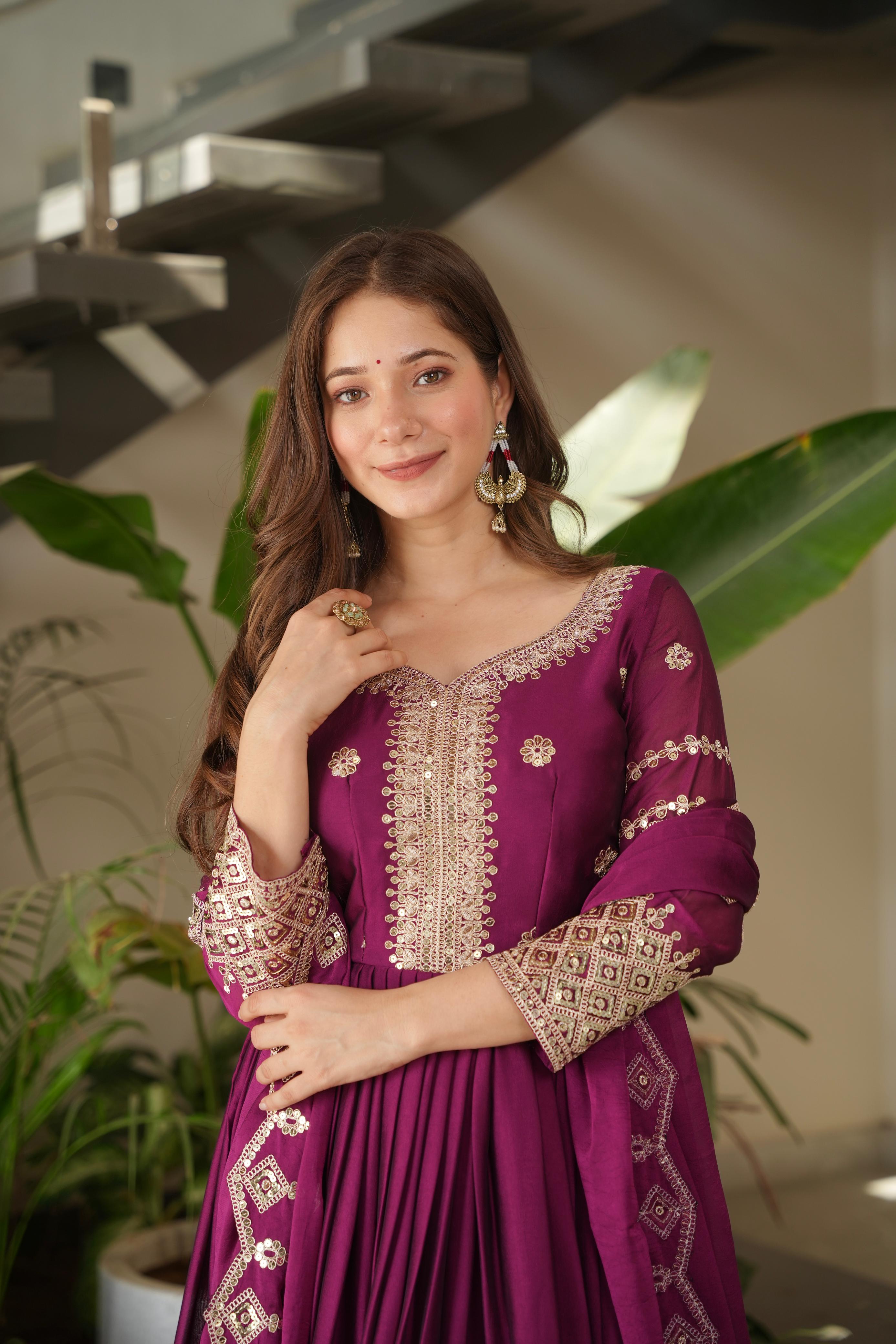 Noha Crush Silk Embroidered Gown with Dupatta – Full Stitched Festive Wear