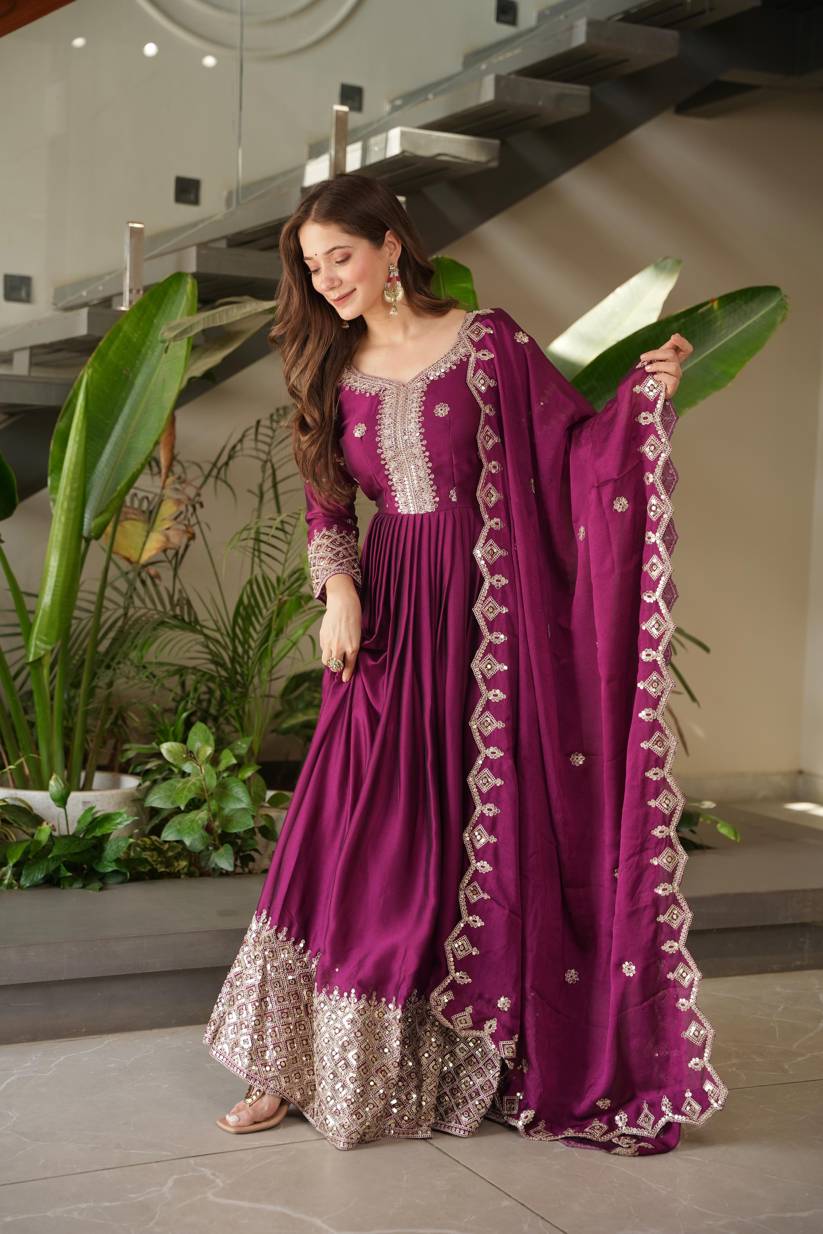 Noha Crush Silk Embroidered Gown with Dupatta – Full Stitched Festive Wear