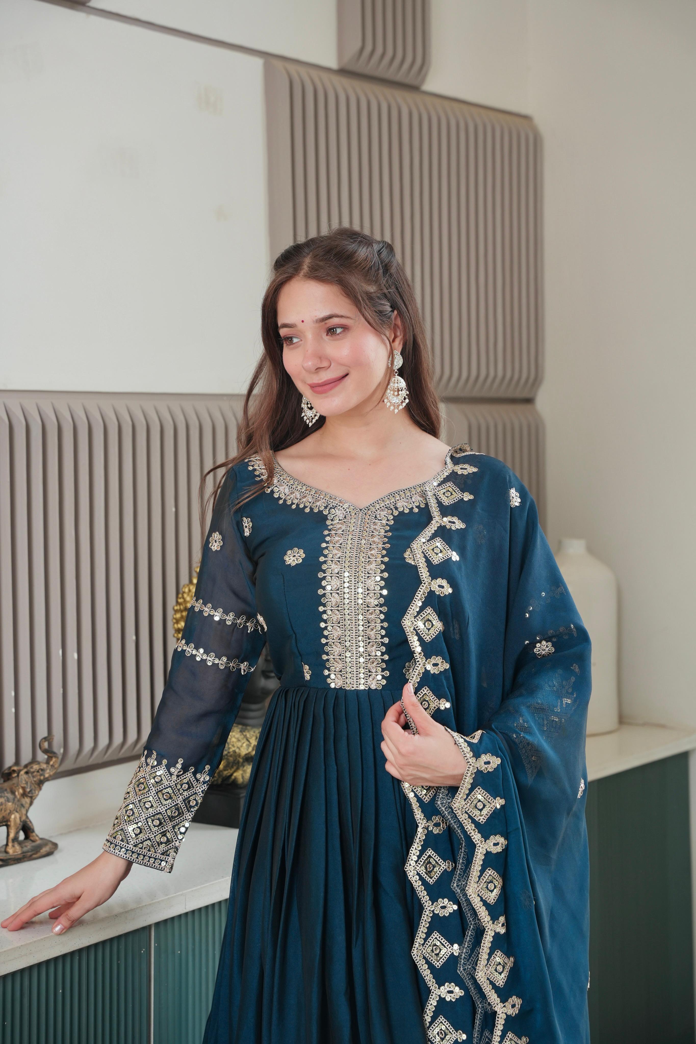 Noha Crush Silk Embroidered Gown with Dupatta – Full Stitched Festive Wear