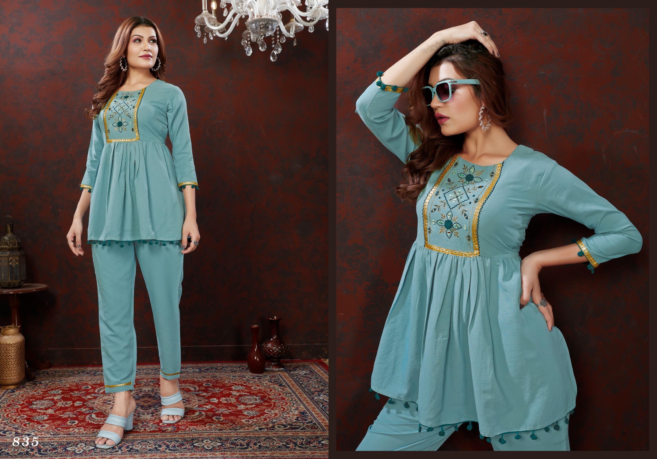 Women Maaza Cotton Co-Ord Set with Handwork – Stylish Kurti Pant Set with Pockets