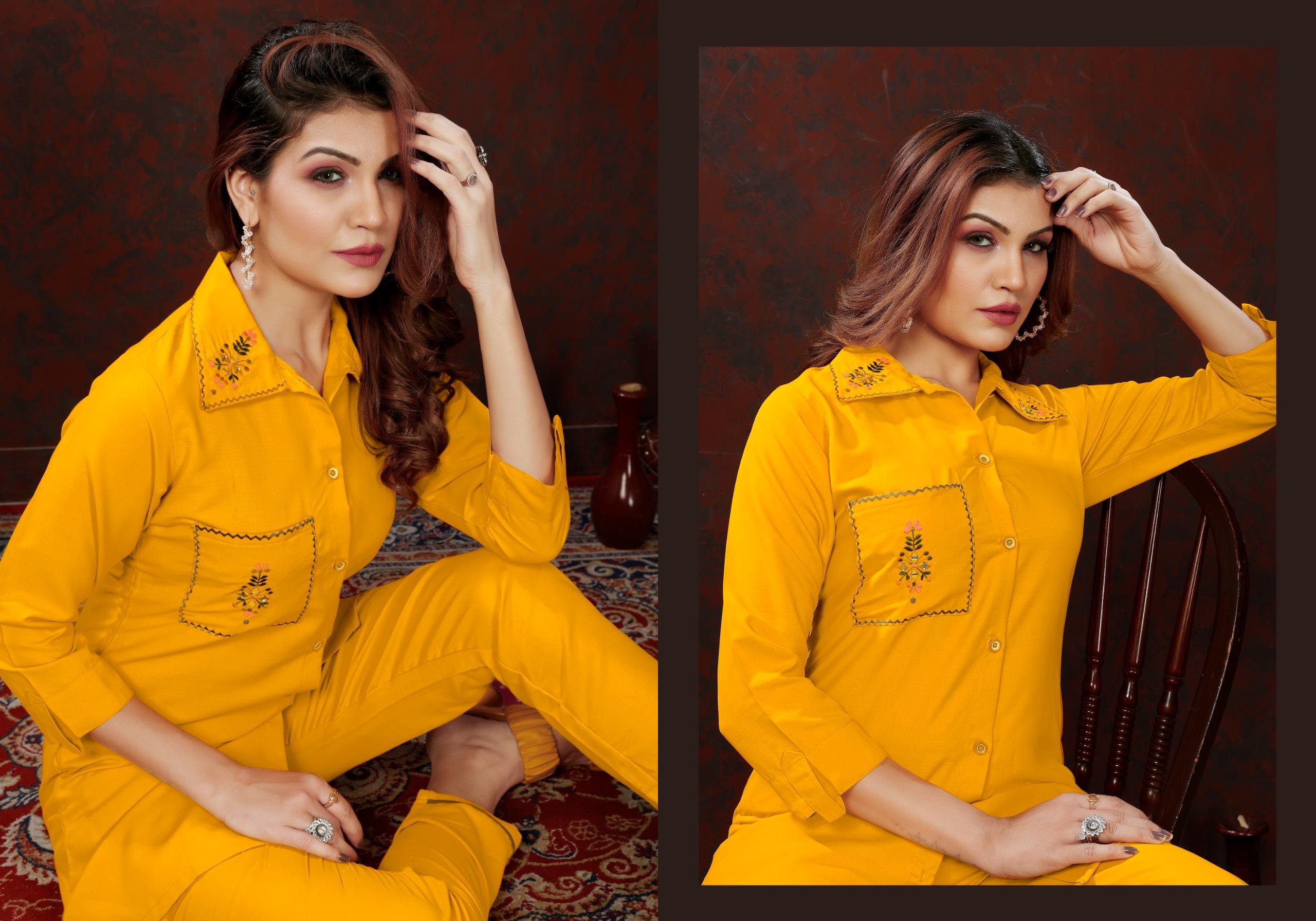 Women Maaza Cotton Co-Ord Set with Handwork – Stylish Kurti Pant Set with Pockets